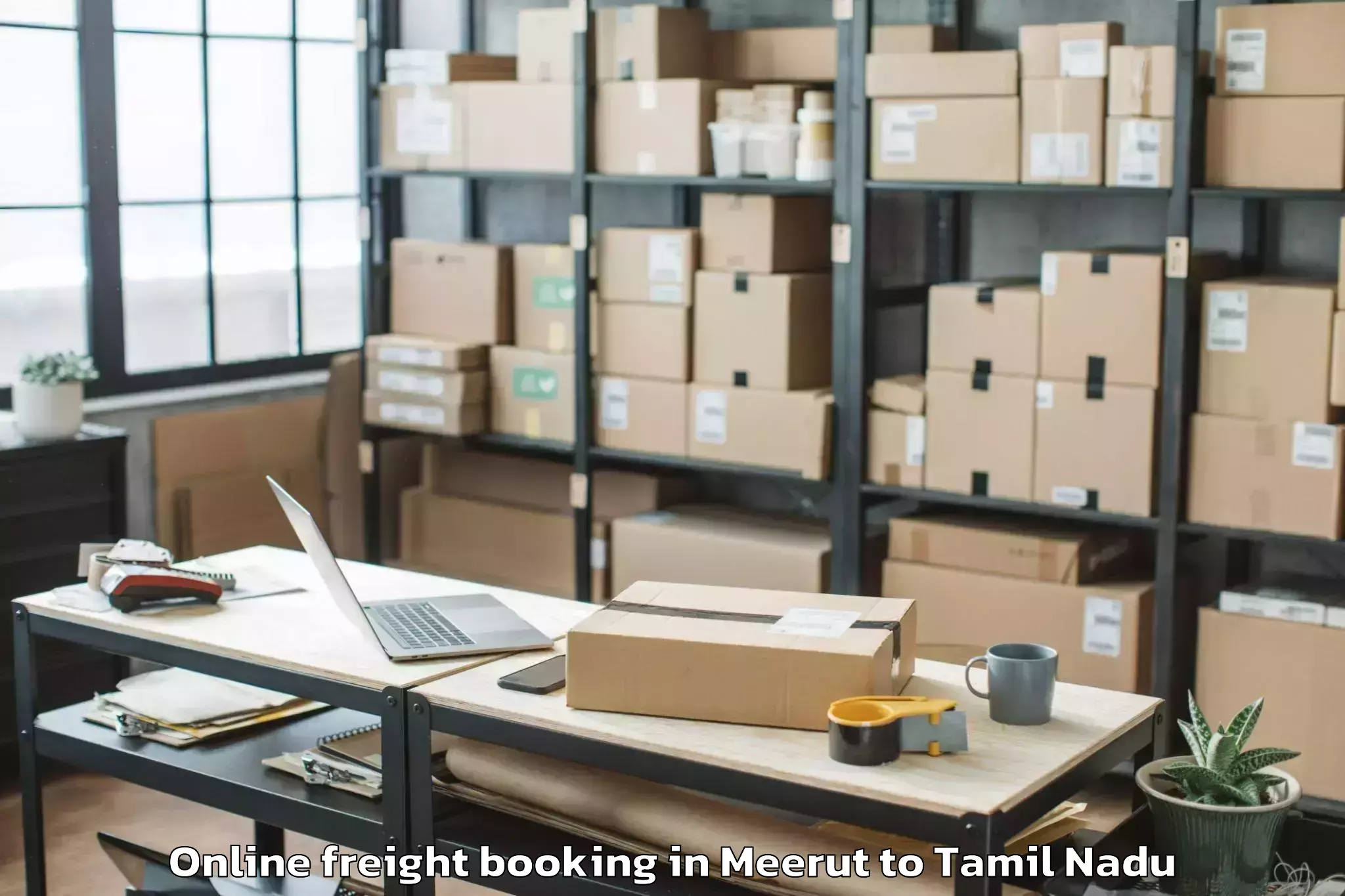 Reliable Meerut to Vels University Chennai Online Freight Booking